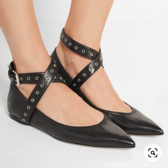 Valentino Love Latch grommet flats Leather - Eyelet Trim Ballet Flats - Picture 3 of 13